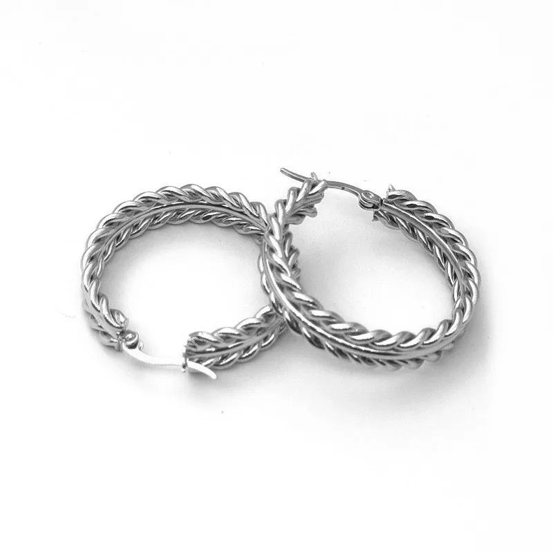 Pendientes aros espiga Acero Inoxidable