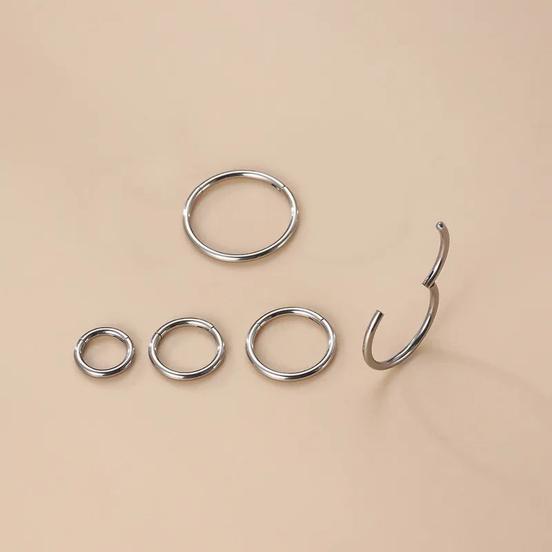 Aros piercing para nariz u oreja en acero de titanio 10mm dorado