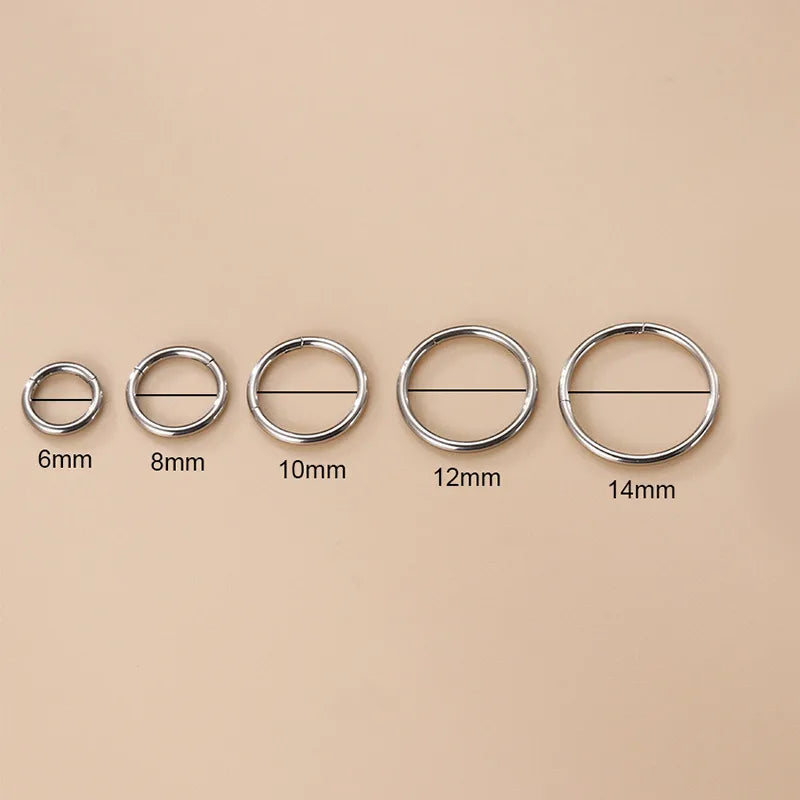 Aros piercing para nariz u oreja en acero de titanio 10mm dorado