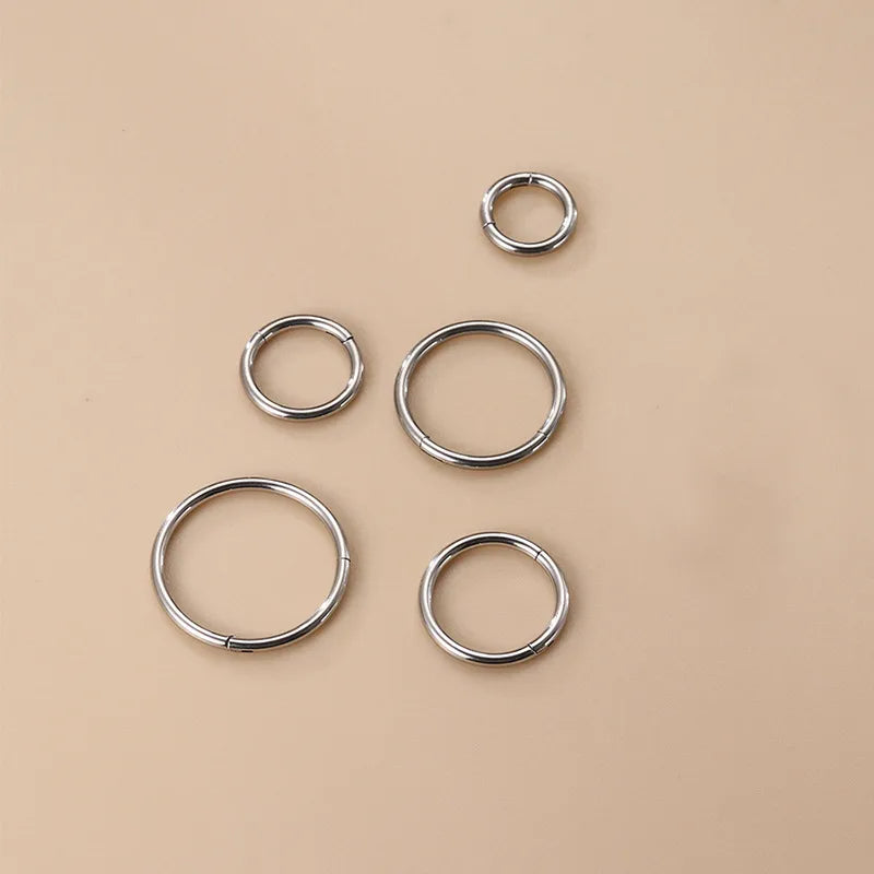 Aros piercing para nariz u oreja en acero de titanio 10mm dorado