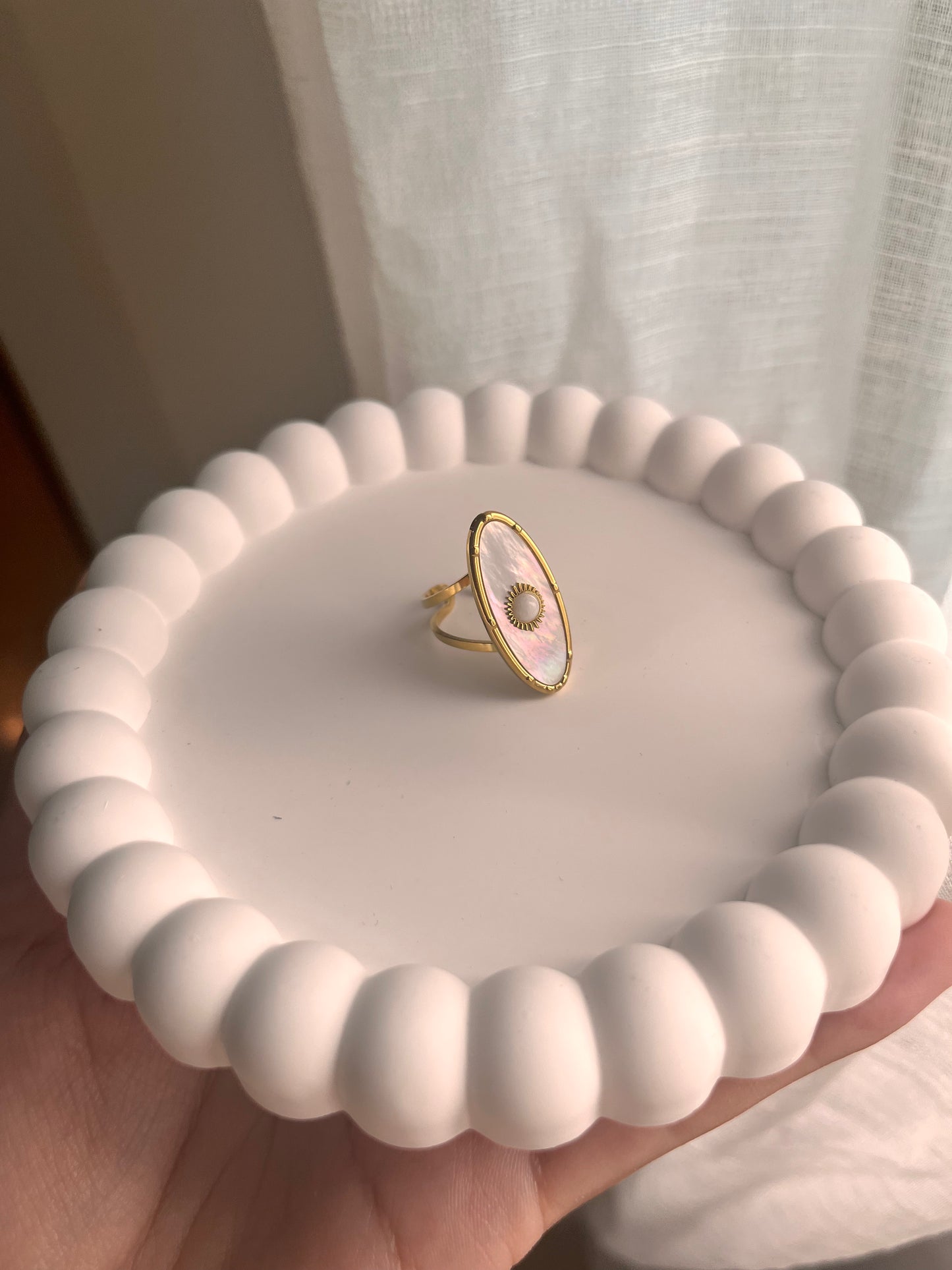 Anillo sol Acero inoxidable chapado en oro