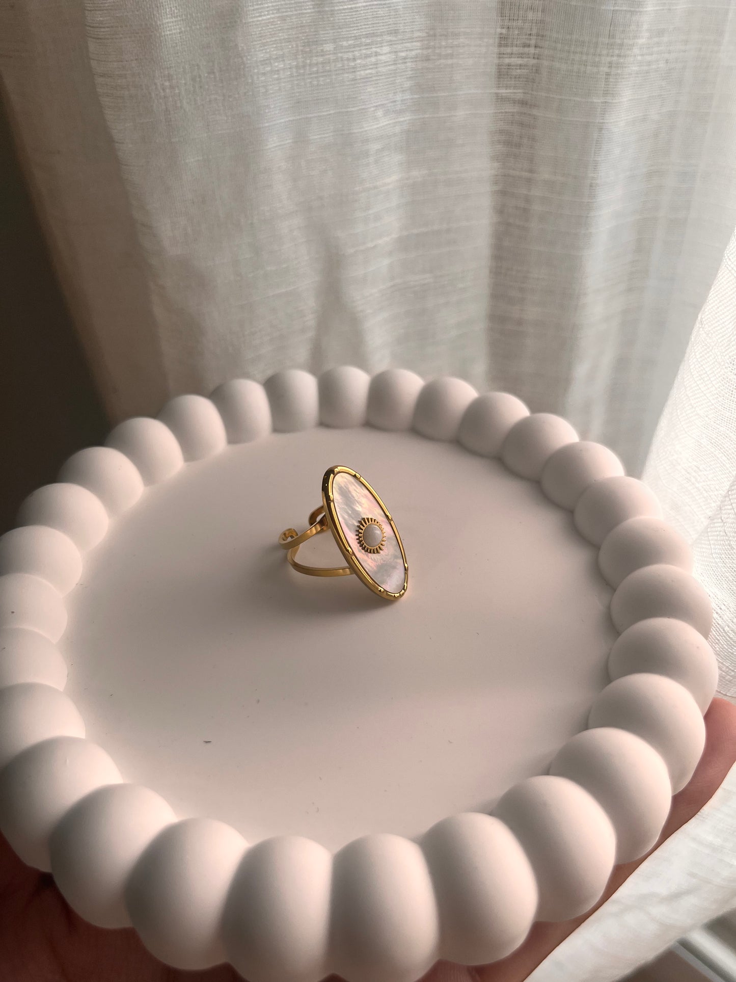 Anillo sol Acero inoxidable chapado en oro