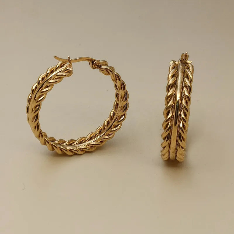 Pendientes aros espiga Acero Inoxidable
