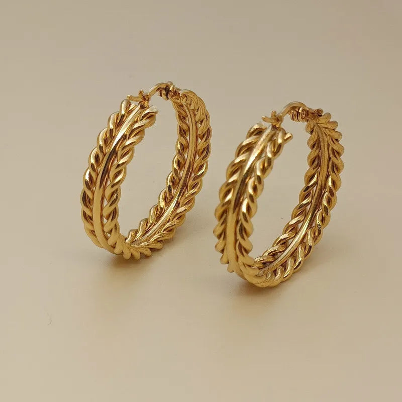 Pendientes aros espiga Acero Inoxidable