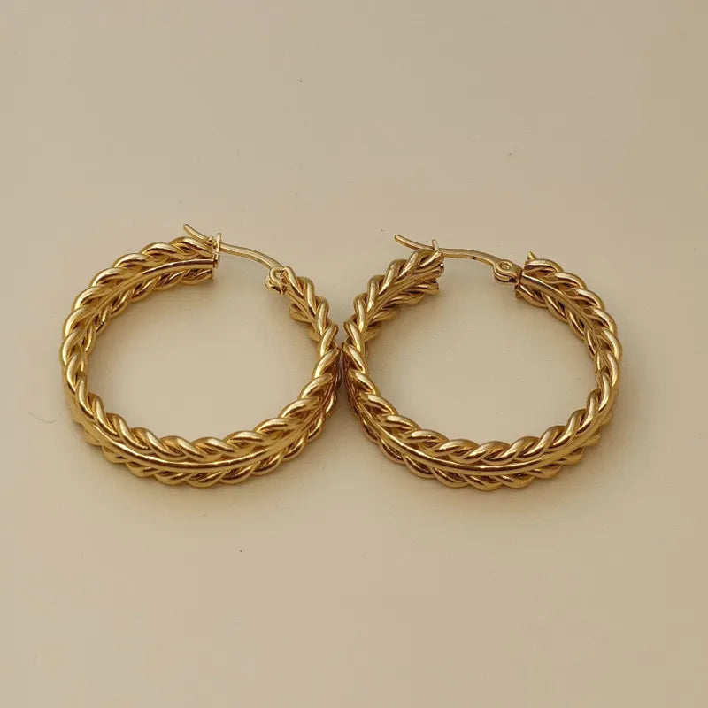 Pendientes aros espiga Acero Inoxidable